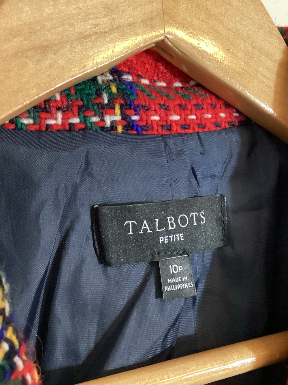 Talbots Plaid Tartan Wool Blend Blazer Jacket 10P - Picture 14 of 16